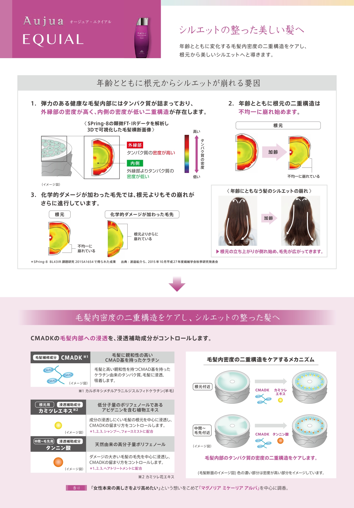 オージュア エクイアルとは？トップがペタンとする年齢髪の二重構造