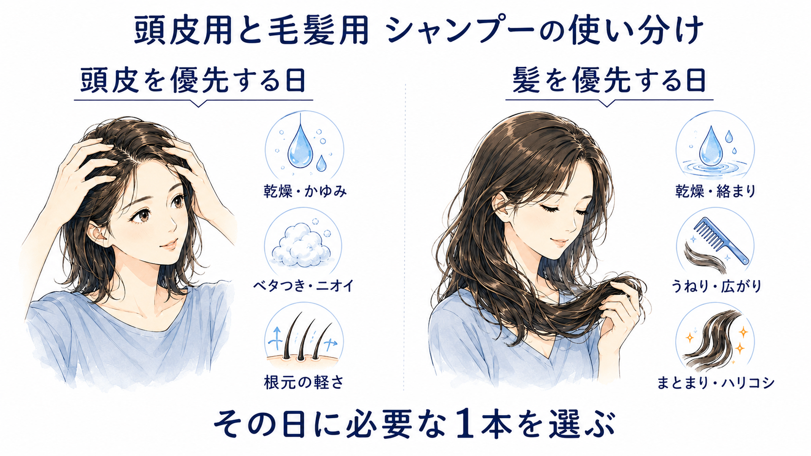 シャンプーは2種類必要？セカンドシャンプーと毎日用・二度洗いの違い