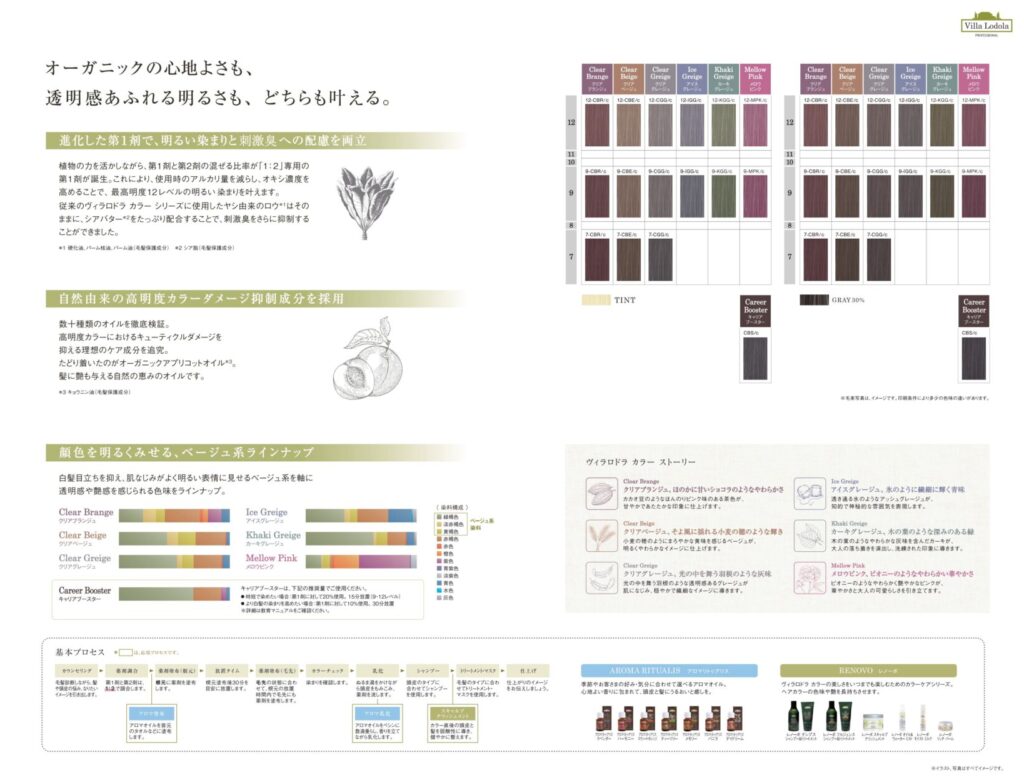 ヴィラロドラ カラー クリアヴェールのクリアブランジュを紹介する色味資料
