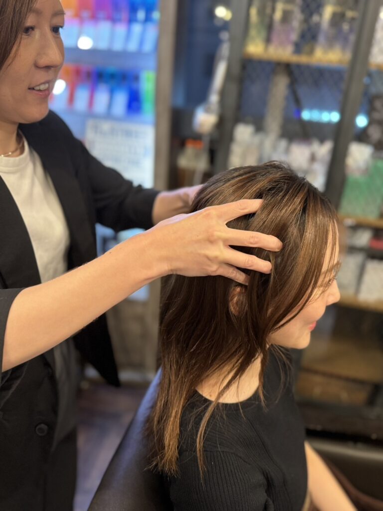 頭皮改善 Airy Spa前に頭皮状態を確認するカウンセリング